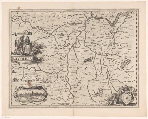 Map of a part of Flanders, anonymous, 1617 - 1622 Canvas Print