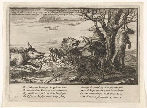 The Dutch Lion caught in a net, 1672-1674, anonymous, 1674 Canvas Print