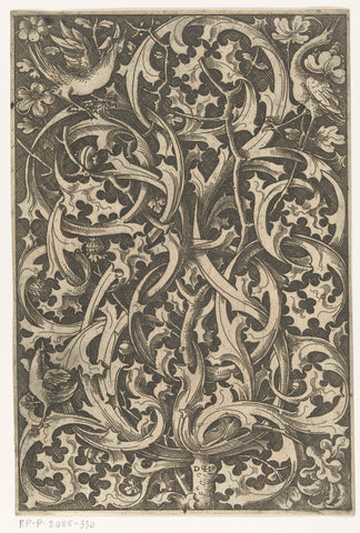 Ornamentblad met distelmotieven, Daniel Hopfer (I), after c. 1490 - before 1536 Canvas Print