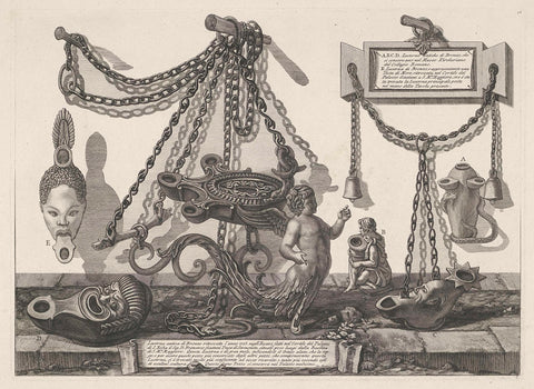 Bronze lamps, Giovanni Battista Piranesi, 1778 Canvas Print