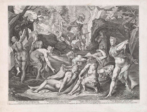 Diana and Actaeon, Aegidius Sadeler, 1586 - 1629 Canvas Print