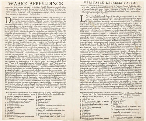 Text sheet accompanying the print of the fled French ships in Saint-Malo, 1692, Pieter Persoy, 1692 Canvas Print