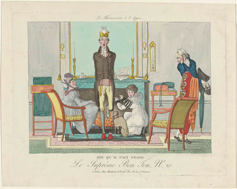 Le Supreme Bon Ton, Le Thermomètre à 8 degrés, 1800-1815, No. 20: Aye qu'il fait froid., anonymous, 1800-1815 Canvas Print