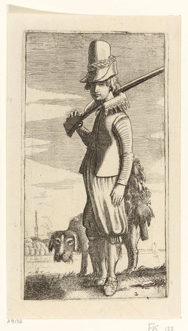 Falconer's servant and hunting dog, Jan van de Velde (II), 1616 Canvas Print