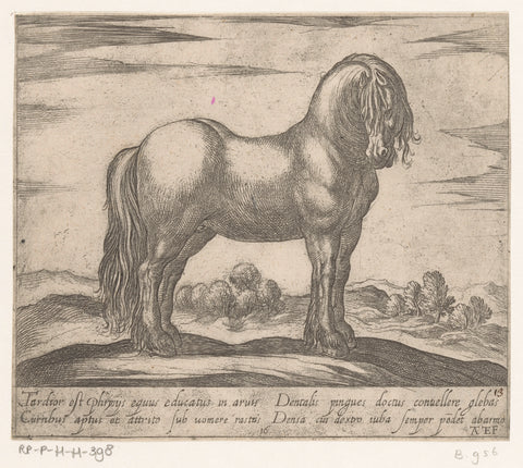 Standing horse to the right accustomed, Antonio Tempesta, 1590 Canvas Print