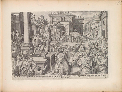 Head and hand of Nikanor shown to the people, Johannes Wierix, 1643 Canvas Print