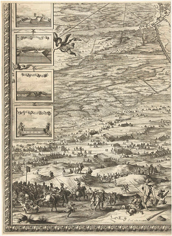 Large map of the siege of Den Bosch by Frederik Hendrik (bottom left page), 1629, Balthasar Florisz. of Berckenrode, 1629 Canvas Print