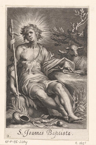 Saint John the Baptist as hermit, Boetius Adamsz. Bolswert, 1619 Canvas Print