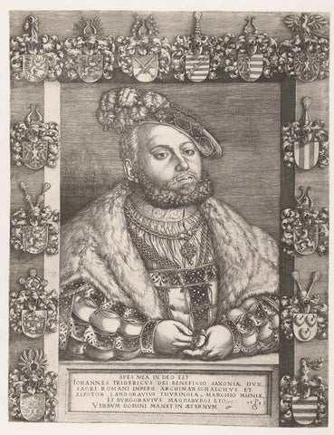 Portrait of John Frederick I the Generous, Elector of Saxony, Georg Pencz, 1543 Canvas Print