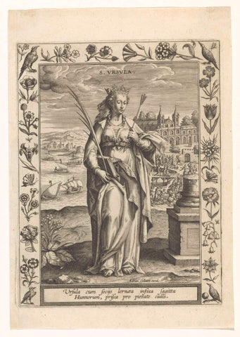 Saint Ursula, Adriaen Collaert, c. 1590 - c. 1610 Canvas Print