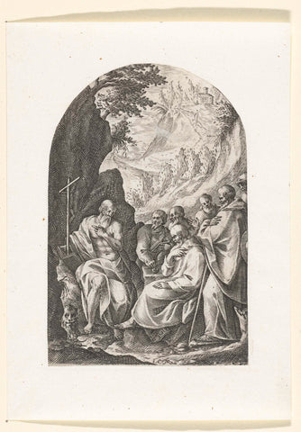 Saint Jerome with his disciples, Jacques Callot, 1608 - 1611 Canvas Print