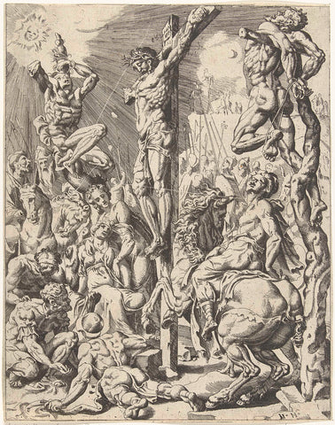 Christ on the cross, Dirck Volckertsz. Coornhert (attributed to), 1548 Canvas Print