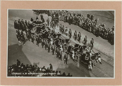 The Funeral Carriage of the Funeral Procession of Emma, Queen Regent of the Netherlands, in Delft on 27 March 1934, anonymous, 1934 Canvas Print