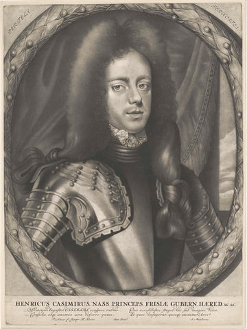 Portrait of Hendrik Casimir II, Count of Nassau-Dietz, Petrus Aeneae, 1675-1699 Canvas Print