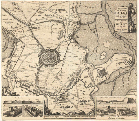 Siege of Holly by Frederik Hendrik, 1645, Claes Jansz. Visscher (II) (workshop or), 1645 Canvas Print