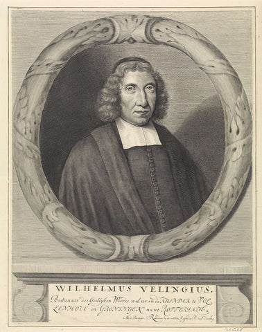 Portrait of Wilhelmus Velingius, Anthony van Zijlvelt (attributed to), 1685 - 1690 Canvas Print