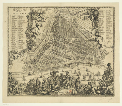 Map of Rotterdam, anonymous, c. 1689 Canvas Print