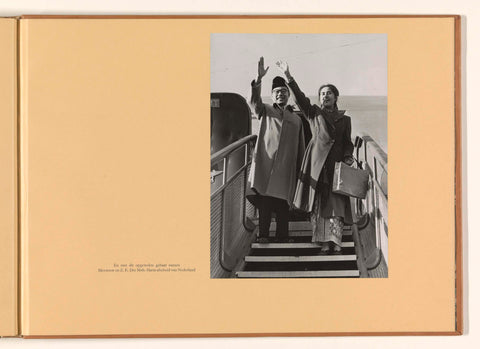 And with this cheerful gesture, Mrs. and H.E. Drs Moh. Hatta farewell to the Netherlands, Government Information Service, 1949 Canvas Print