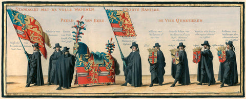 The funeral procession of Frederik Hendrik, plate no. 19, Pieter Nolpe, 1651 Canvas Print