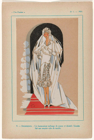 Très Parisien, 1926, No.  1, Pl.  9: - INNOCENCE, G-P. Joumard, 1926 Canvas Print