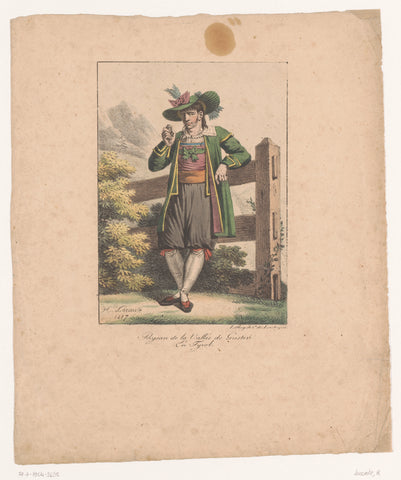 Farmer from the Pustertal in Tyrol, Hippolyte Lecomte, 1817 Canvas Print