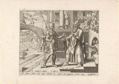 The eldest brother of the prodigal son is furious, Philips Galle, 1562 Canvas Print