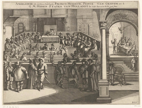 Frederik Hendrik takes the oath as stadholder and takes a seat in the States of Holland, 1625, anonymous, 1651 - 1652 Canvas Print