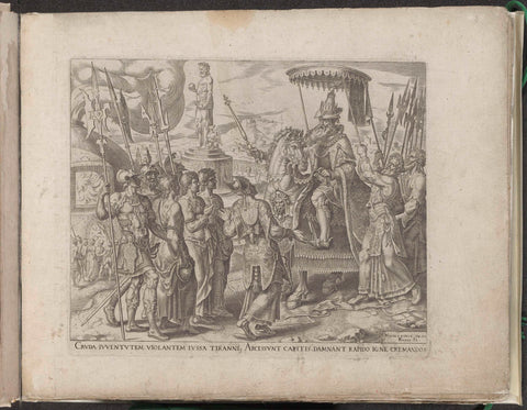 Shadrach, Meshach and Abednego before King Nebuchadnezzar, Philip Galle, 1565 Canvas Print