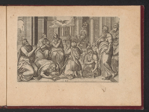 Pentecost, Philips Galle (workshop of), 1573 Canvas Print