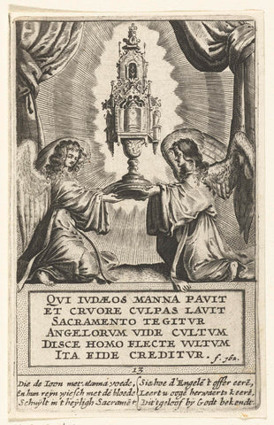 Two angels with the monstrance with the Blessed Sacrament, Boetius Adamsz. Bolswert, 1639 Canvas Print