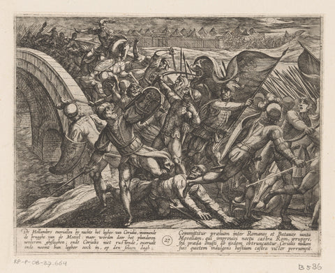 Surprise attack on the Roman camp on the Moselle, Antonio Tempesta, 1611 - 1612 Canvas Print