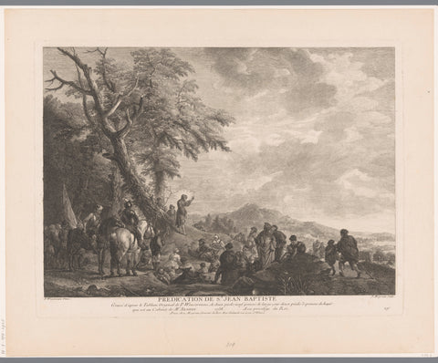 Preaching of John the Baptist, Jean Moyreau, 1738 Canvas Print