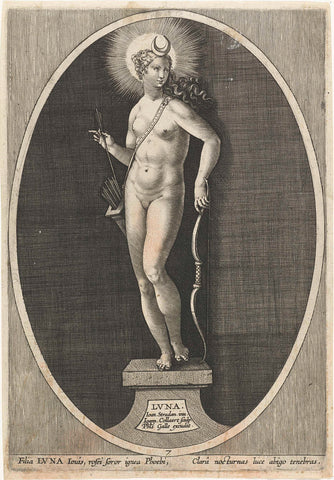 Maan (Luna), Jan Collaert (II), after 1585 - 1628 Canvas Print