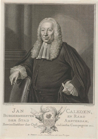 Portrait of Jan Calkoen, Jacob Houbraken, 1760 Canvas Print