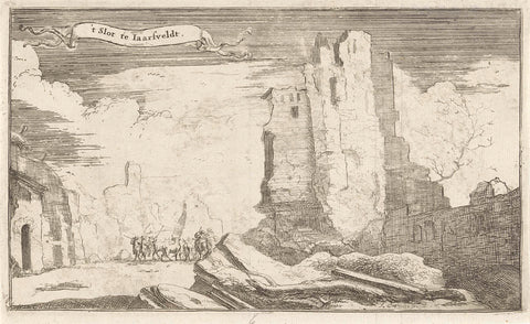 The castle at Jaarsveld, destroyed by the French in 1672, Isaac Sorious, 1672 - 1676 Canvas Print