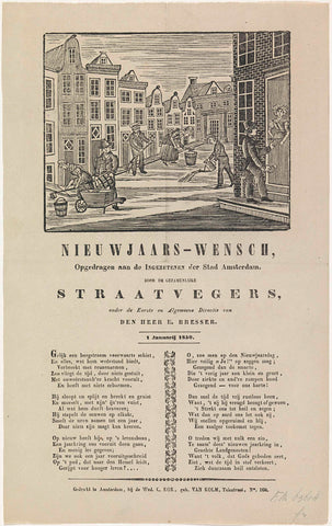 New Year's wish of the Amsterdam street sweepers, 1850, anonymous, 1849 - 1850 Canvas Print