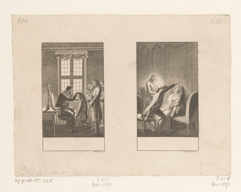 Two satirical performances from the Taschenbuch für Aufklärer und Nichtaufklärer, Daniel Nikolaus Chodowiecki, 1790 Canvas Print