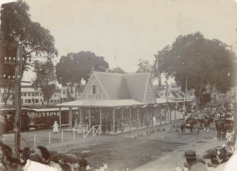 Opening of de Lawa Railway in Paramaribo, 1905, Eugen Klein (possibly), 1905 Canvas Print