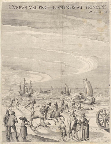 The sail wagon of Simon Stevin (left plate), 1602, Willem Isaacsz. of Swanenburg, 1603 Canvas Print