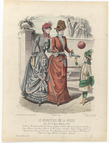 Le Moniteur de la Mode, 1884, No. 2094c, No. 20 : Toilettes de Mme Lesserteur (...), A. Bodin, 1884 Canvas Print