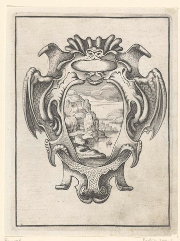 Cartouche met masker, Daniel Rabel, 1632 Canvas Print