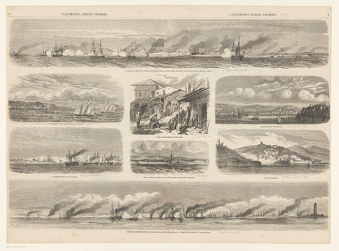 Eight Scenes from the Crimean War, 1855, Jules Worms, 1855 Canvas Print