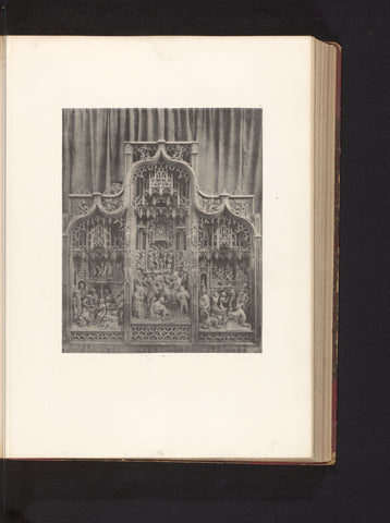 Oak altarpiece from the Sint-Waltrudiskerk in Herentals, exhibited at an exhibition on religious objects from the Middle Ages and Renaissance in 1864 in Mechelen, Joseph Maes, 1864 - in or before 1866 Canvas Print