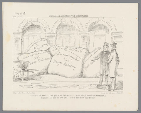 Cartoon on the duplicity of the Roman Church, following the April Movement, 1853, anonymous, 1853 Canvas Print