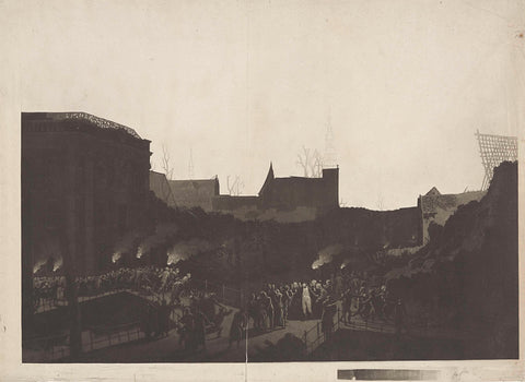 Louis Napoleon visits the ruins on the Rapenburg in Leiden after the explosion of the gunpowder ship on January 12, 1807, Jan Willem Pieneman, 1809 Canvas Print