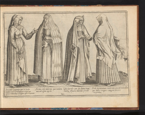 Four nuns, dressed in gestation of ca. 1580, Abraham de Bruyn, in or before 1581 Canvas Print