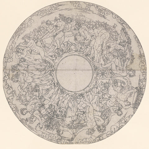 Dish with Bacchus, anonymous, 1572 - 1582 Canvas Print