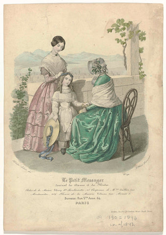 Le Petit Messager, Journal des Dames et des Modes, 1846, No. 190 : Robes de la Maison (...), Félicie Schneider, 1846 Canvas Print