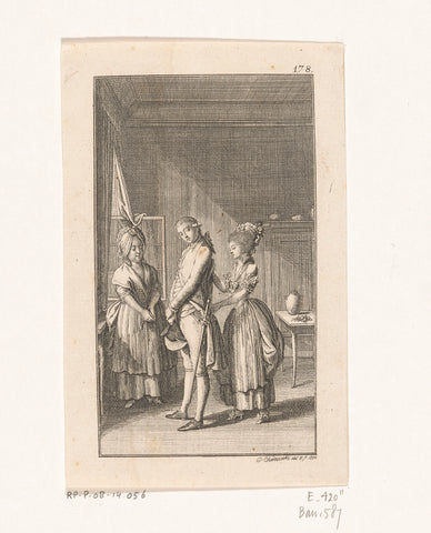 Klärchen drie Karl dresses, Daniel Nikolaus Chodowiecki, 1778 Canvas Print