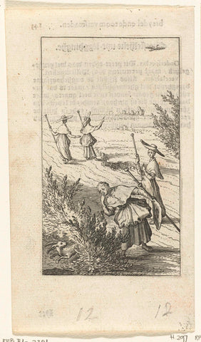 Willemynken at rabbit along road during pilgrimage, Boëtius Adamsz. Bolswert, 1638 Canvas Print